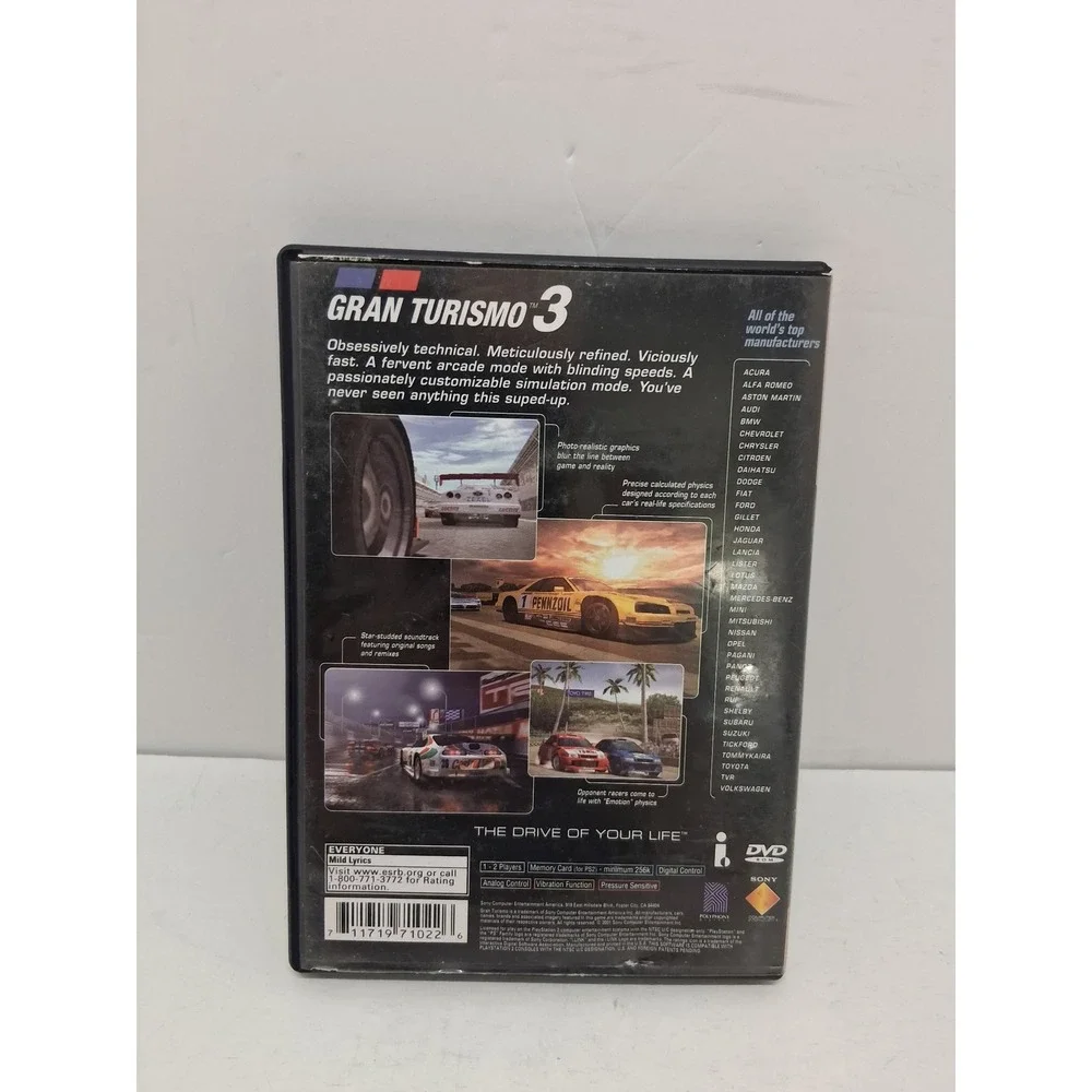 Gran Turismo 3 A-spec PS2 PlayStation 2 Greatest Hits Racing Game SCUS-97102